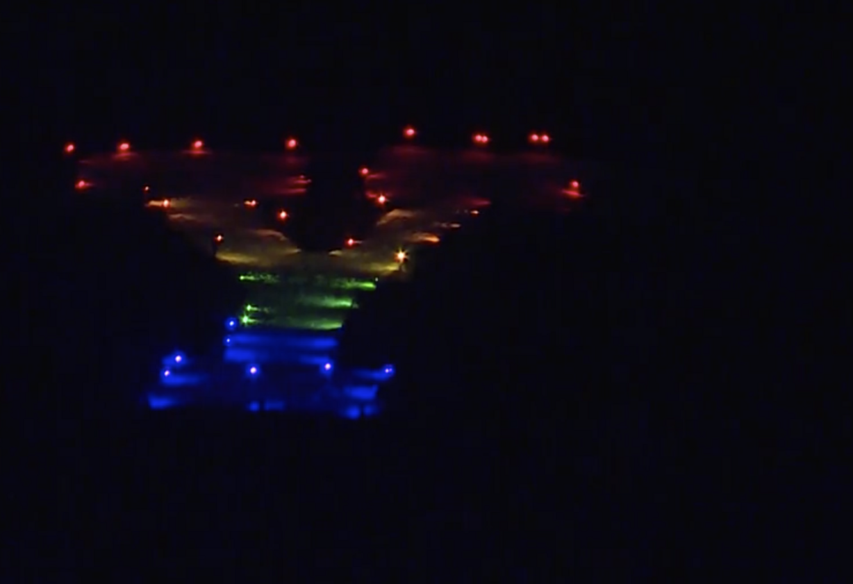 LGBTQ+ advocacy and support groups lit up the Block Y on the mountains above Provo as part of "Rainbow Day" to show support for the lesbian, gay, bisexual and transgender community at BYU and in the local community.