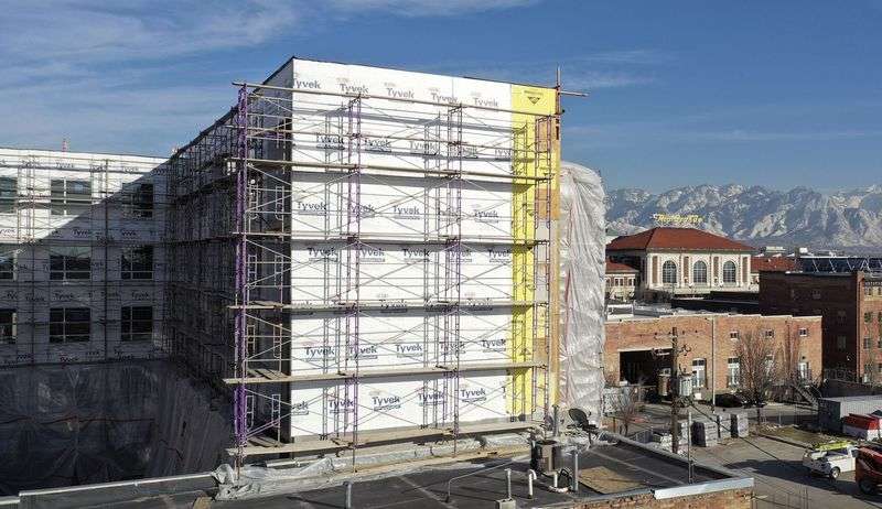 Kier Construction continues work on Central Station, a
development by Gardner Batt, at 549 W. 200 South in Salt Lake City
on Tuesday, March 2, 2021. The 65-unit affordable apartment
community will have studio, one-, two-, three- and four-bedroom
apartments.