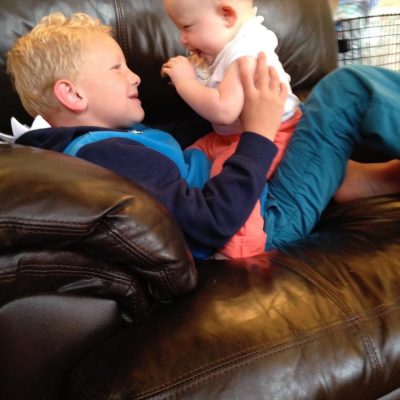 George Oldham and his younger sister.