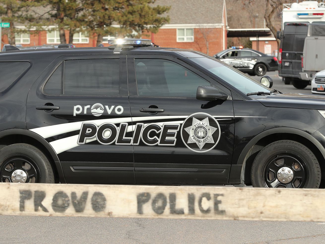 A Provo police vehicle is pictured in Provo on
Thursday, Feb. 25, 2021.