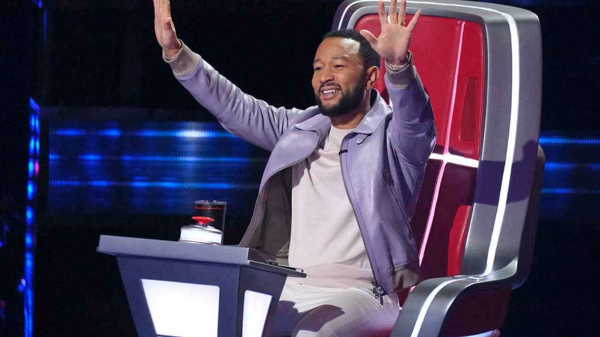 John Legend is pictured during a blind audition round of Season 20 of “The Voice.”