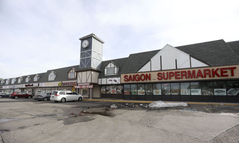 Shops and restaurants are pictured in Carriage Square
Shopping Center in Taylorsville on Monday, March 8,
2021.