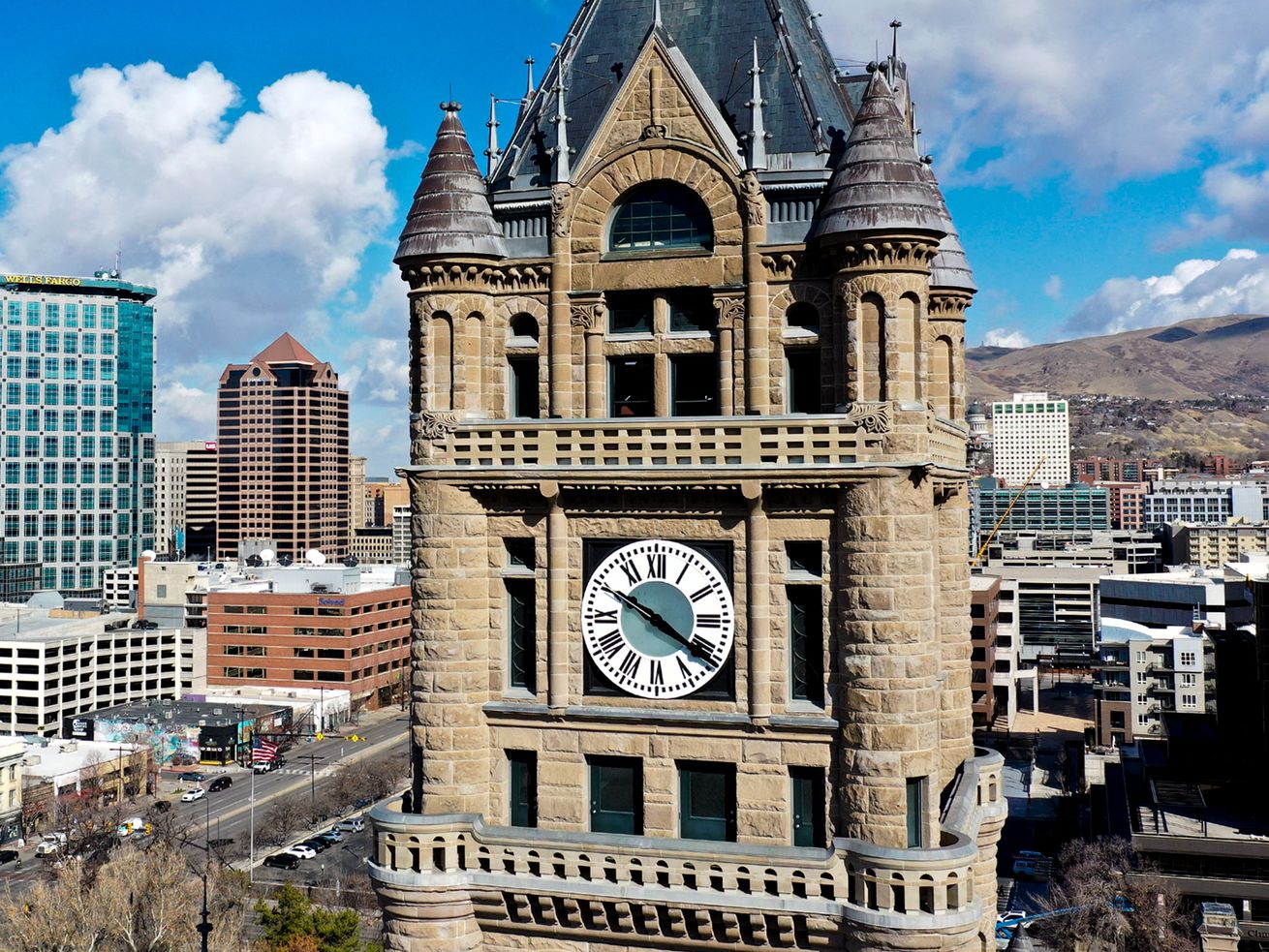 The clock tower on the City-County Building is pictured
in Salt Lake City on Wednesday, March 10, 2021.