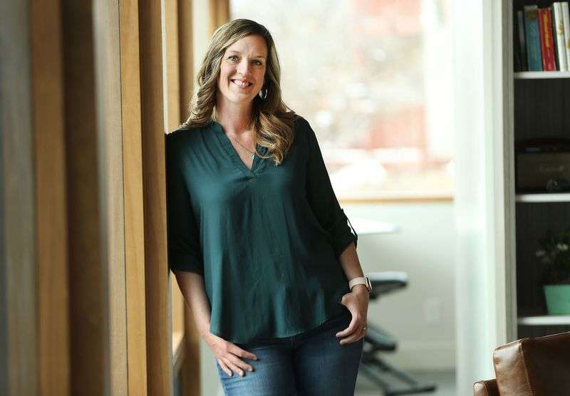 Amelia Wilcox is pictured in her home in Midway on
Friday, March 12, 2021. The Women Tech Council is bringing together
women across the tech sector to put a face and figures to the
impact of the female recession on the state’s economy and tech
scene.