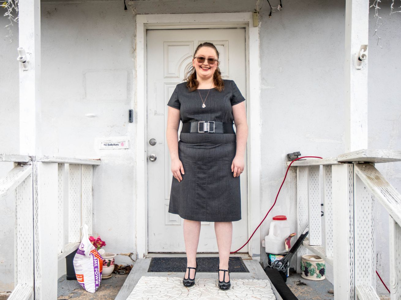 Brittany Watkins poses for a photo outside of her home
in Payson on Friday March 12, 2021. The 26-year-old has been
diagnosed with rare, advanced form of the skin cancer and started
treatment with an oncologist. Her specific treatment — Keytruda, a
relatively new form of immunotherapy — comes with unknowns about
its potential effects on fertility.