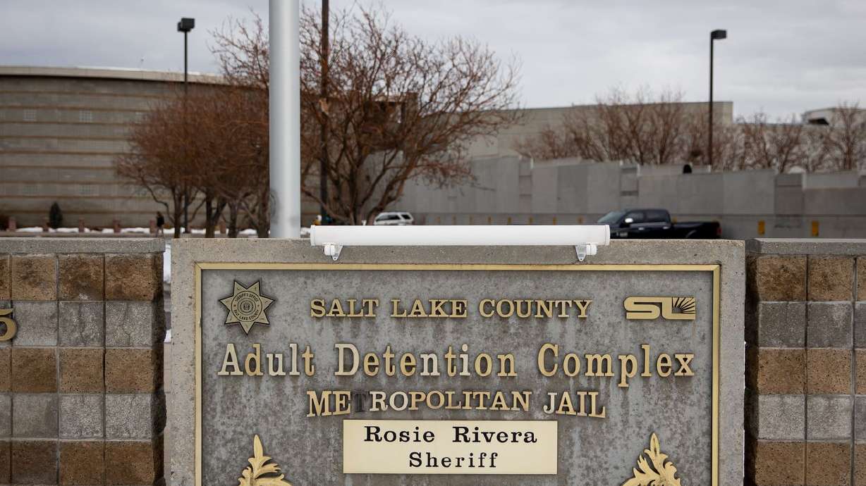 The Salt Lake County Jail in South Salt Lake is
pictured on Friday, Feb. 19, 2021. A man was booked into jail
Tuesday after police say he sought revenge against a woman who
broke up with his friend.