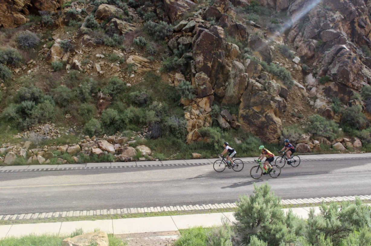 Cycling the Parowan Gap scenic Loop.