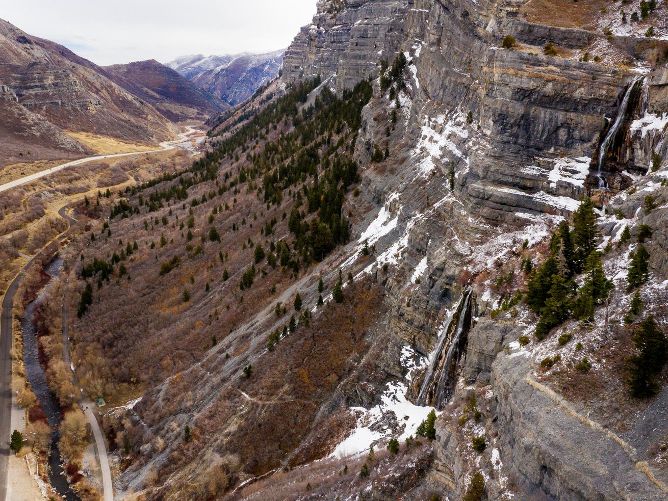 Bridal Veil Falls in Provo Canyon is pictured on
Friday, March 12, 2021. A study will soon be underway to consider
whether the popular area in Provo Canyon should be made a state
park or monument.
