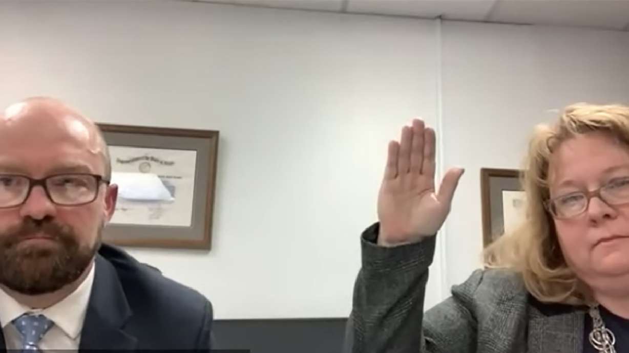 Fremont County Special Prosecutor Rob Wood and Missouri Special Prosecutor Rachel Smith.