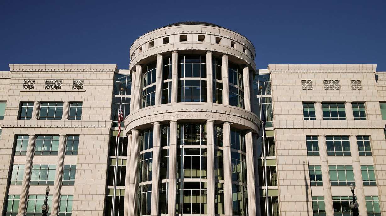 The Scott M. Matheson Courthouse in Salt Lake City is
pictured on Wednesday, Feb. 19, 2020. A Salt Lake woman was charged
Wednesday with automobile homicide and leaving the scene of the
accident.