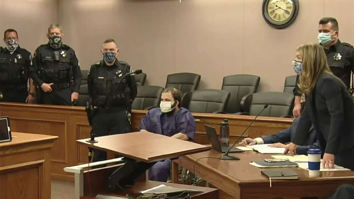 Ahmad Al Aliwi Alissa appears in court Thursday, March 25, 2021. He faces 10 counts of murder and an attempted murder charge stemming from the rampage on Monday at King Soopers grocery store in the Table Mesa section of Boulder.