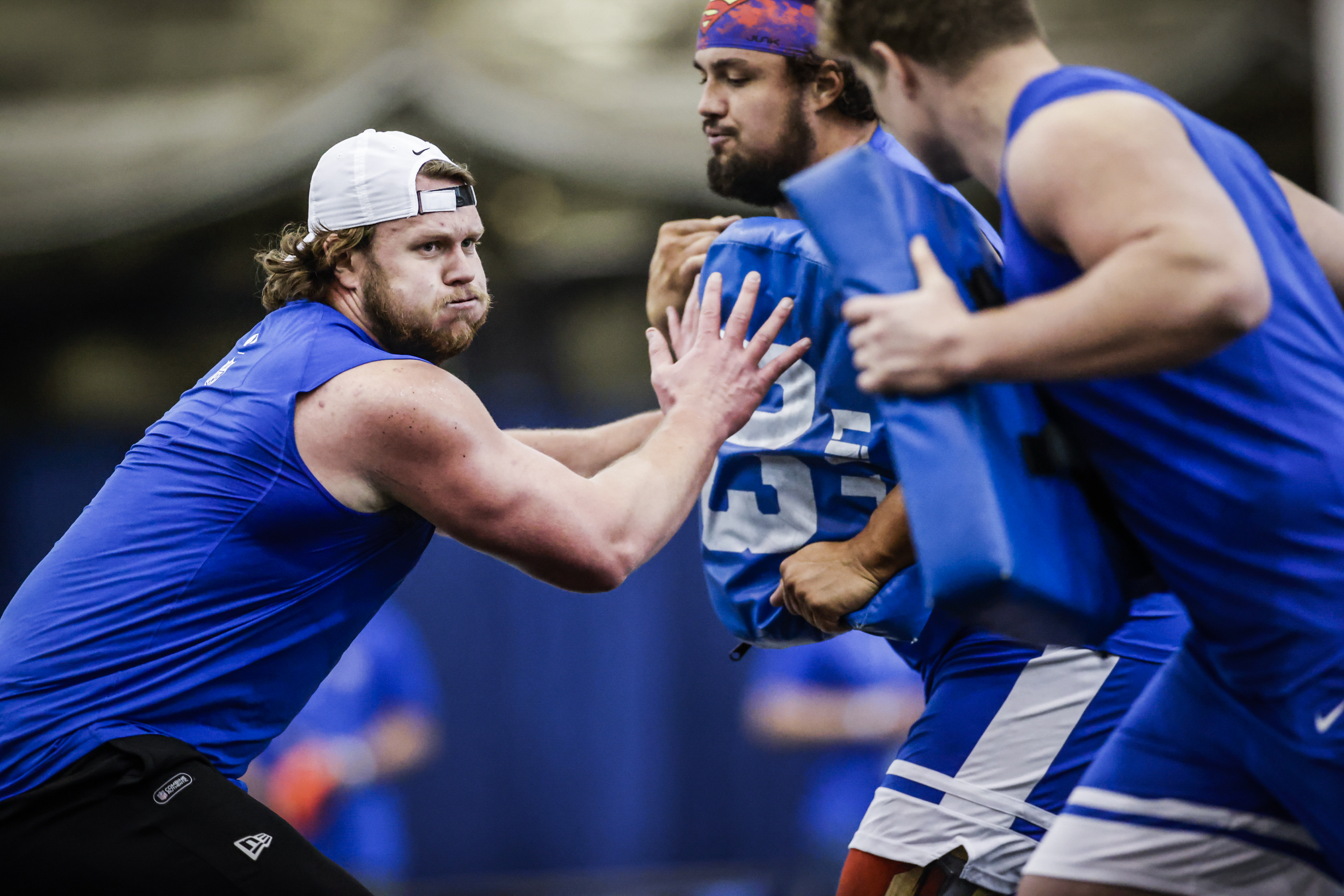 BYU offensive tackle Brady Christensen does drills for NFL scouts and general managers during the BYU pro day, Friday, March 26, 2021 in Provo.