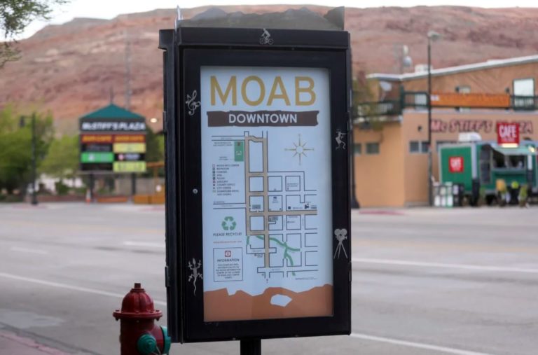 A map of downtown Moab is pictured in Moab on Saturday, April 18, 2020. 