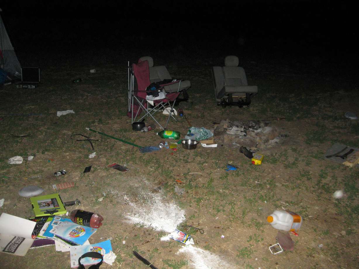 An undated photo of trash left by overnight campers at Middle Fork Wildlife Management Area in 2020.