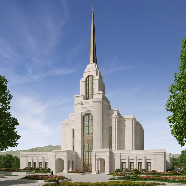 A rendering of the Syracuse Utah Temple.