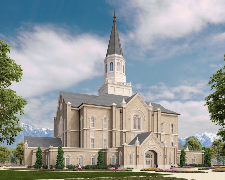 A rendering of the Taylorsville Utah Temple.