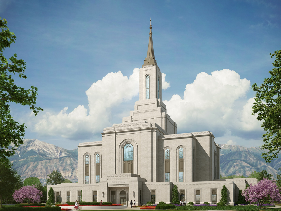 A rendering of the Orem Utah Temple.