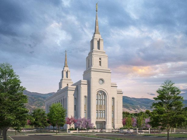 A rendering of the Layton Utah Temple.