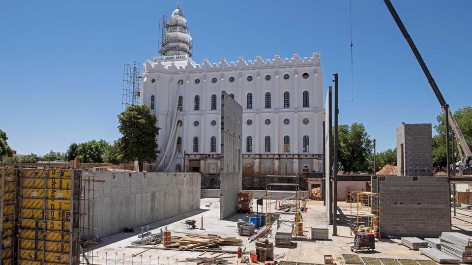 Construction is underway on the renovation of the St. George Temple.