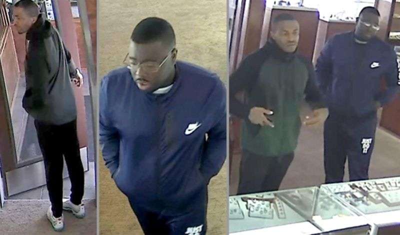 Surveillance video shows men at Stroud Jewelry, 905 E.
2100 South, when it was robbed on Oct. 31, 2019. Two men have now
been charged in the heist.