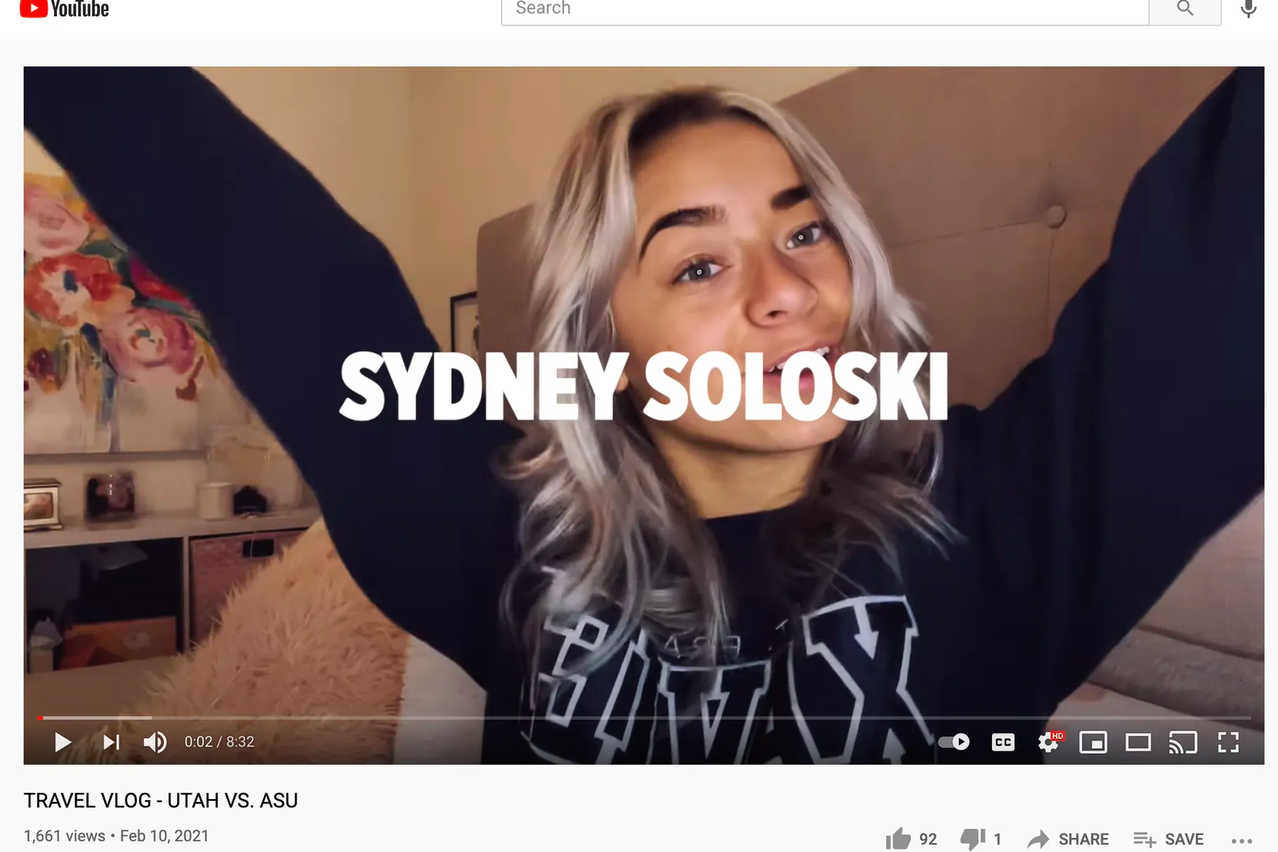 Utah gymnast Sydney Soloski started a weekly vlog her senior season, taking fans behind the scenes during a pandemic-altered season. Soloski created the vlog as a way to give fans an insider’s perspective, but also to build a brand for when she is allowed to profit from her name, image and likeness. 
