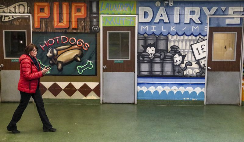 Jackie Hansen, owner of Central Park Pet Retreat, walks
through an indoor exercise area at her pet day care and boarding
business in Salt Lake City on Monday, March 29, 2021. Early in the
pandemic Hansen struggled to stay open. As people are traveling
more and going back to work, Hansen is seeing her business pick up,
and she expects those numbers will continue to grow. According to
the American Pet Products Association, more than 11 million U.S.
households got a new pet during the pandemic.