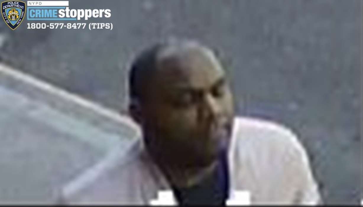 This image taken from surveillance video provided by the New York City Police Department shows a person of interest in connection with an assault of an Asian American woman, Monday, March 29, 2021, in New York. The NYPD is asking for the public's assistance in identifying the man.