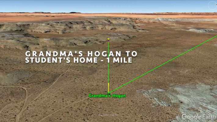 The district has spent $5 million in federal CARES Act money to install infrastructure – towers, receivers and radio transmitters – which connect the school through a relay that goes over mesas and finally to the student’s house.