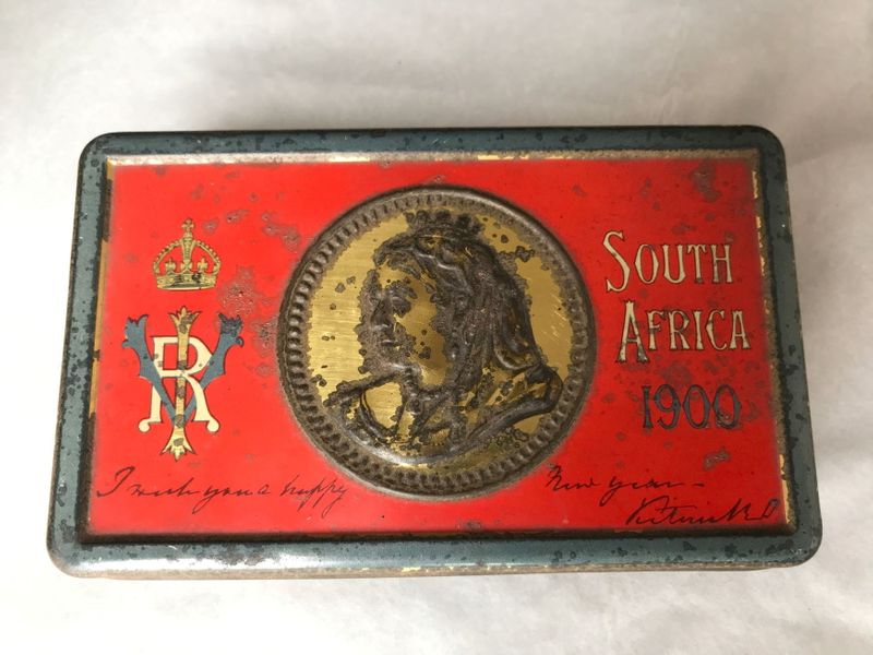 A 121-year-old tin of chocolate, from a batch commissioned by Queen Victoria for British troops fighting in South Africa, is seen in an undated photo at Oxburgh Hall, a manor house in Norfolk, Britain where it was found in the attic. National Trust/Victoria Mckeown/Handout via REUTERS  THIS IMAGE HAS BEEN SUPPLIED BY A THIRD PARTY. MANDATORY CREDIT. NO RESALES. NO ARCHIVES