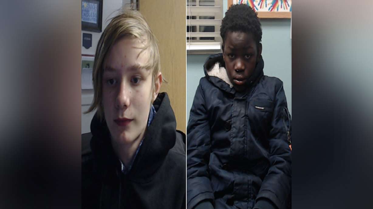 The Salt Lake County Sheriff's Office and Unified Police Department are asking for the public's help in locating Kevin Iteriteka, 11, and Skyler Shipp, 13, who went missing on Wednesday, March 31, 2021.