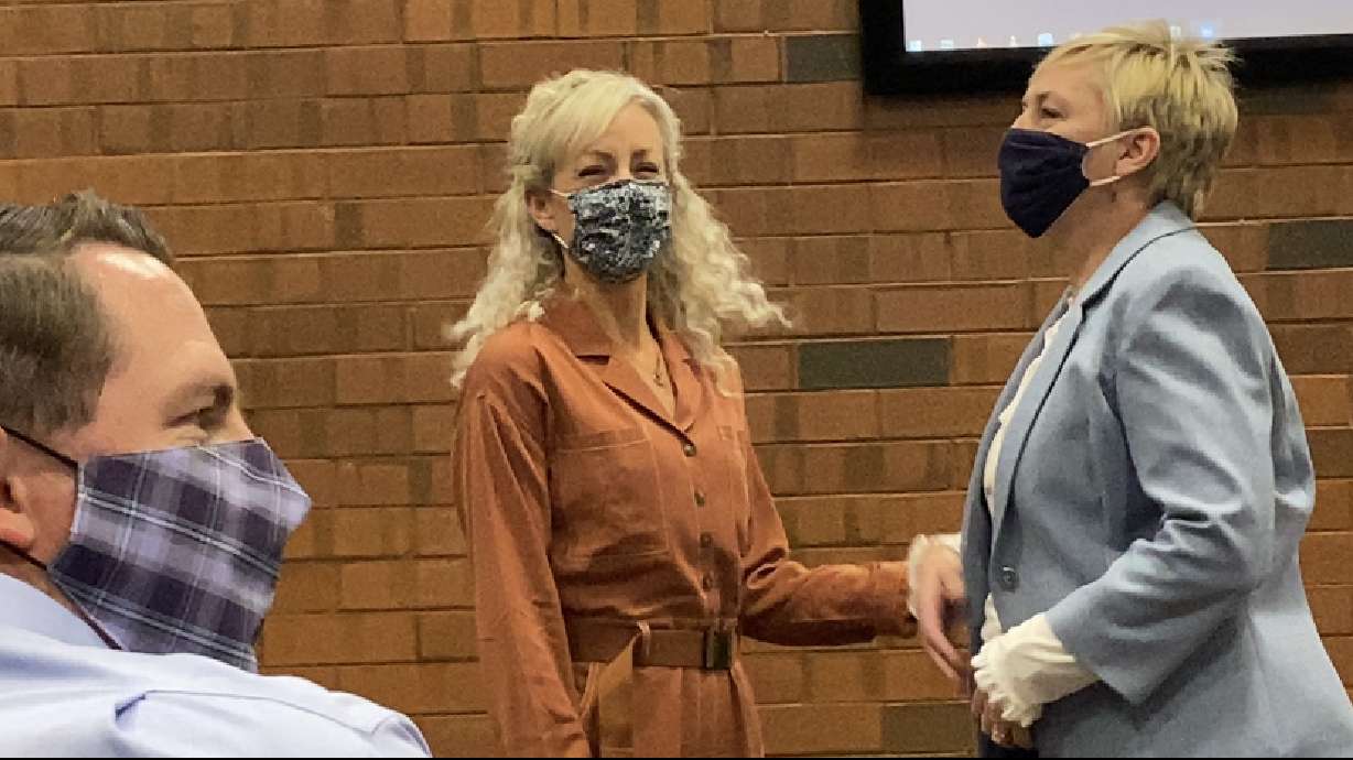 Councilwoman Dannielle Larkin at the St. George City Council meeting in St. George, Utah, April 1, 2021.