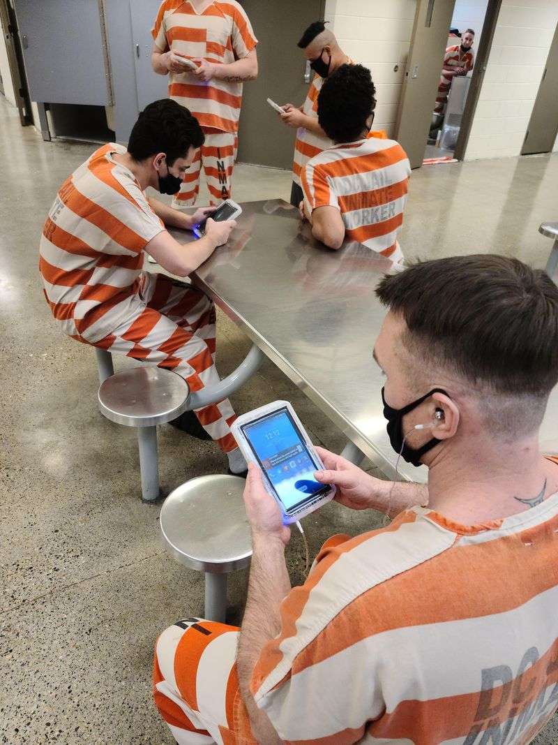 Inmates at the Davis County Jail are now issued tablets
when they are booked into the housing units that are not maximum
security. The tablets can be used for education, entertainment and
to connect with family members. Jail administrators say the
introduction of the tablets has made the inmate population much
calmer and compliant.
