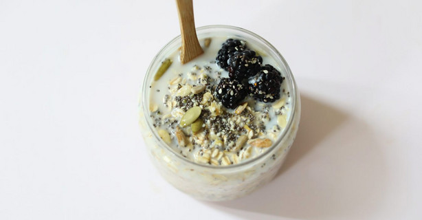 Kooienga's Overnight Chia Oat Bowl is rich in whole foods that can reward long-lasting energy.