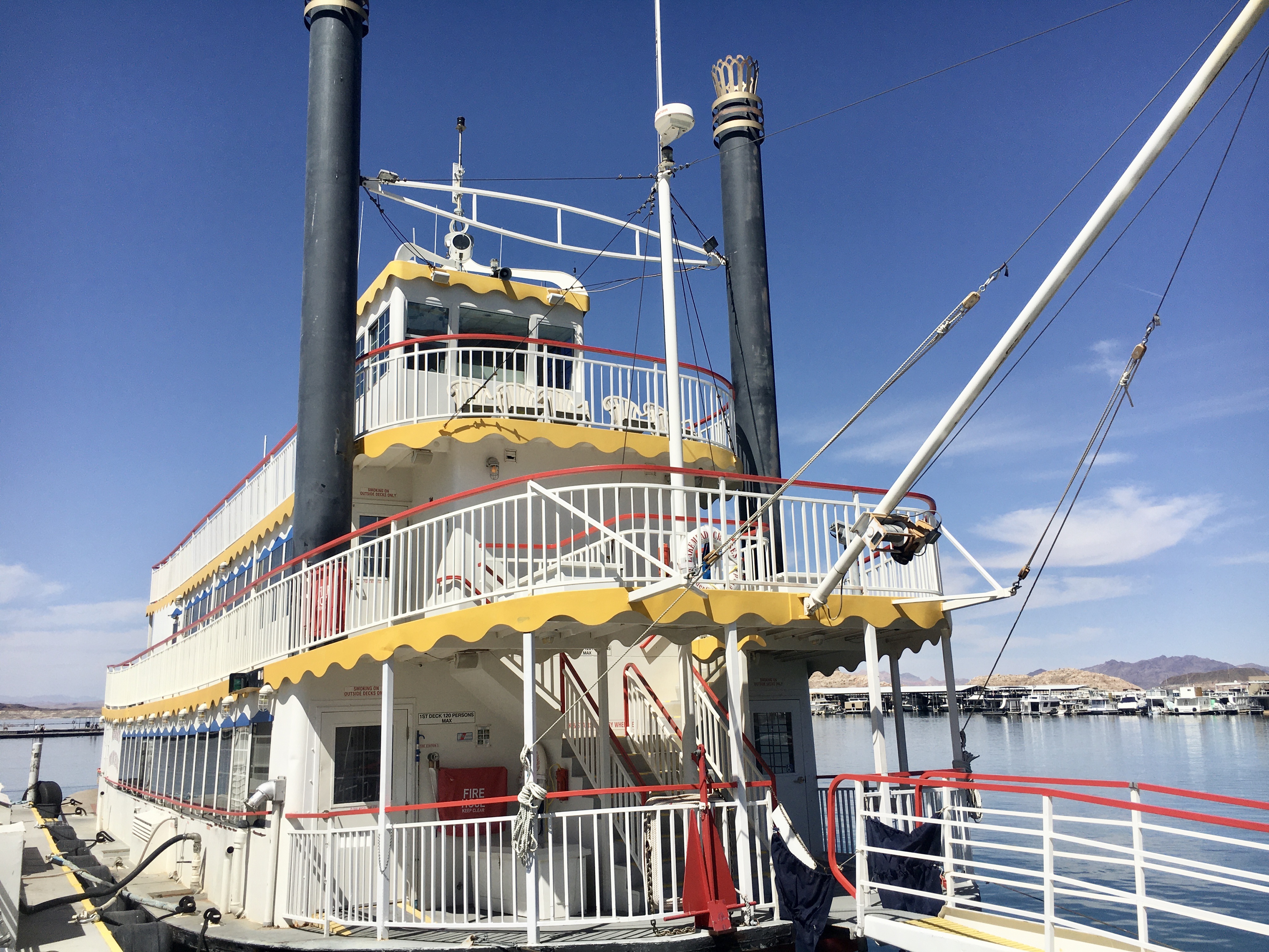 Cruises on the Desert Princess last about 90 minutes and take you past stunning sites such as the Hoover Dam, the Arizona Paint Pots and Fortification Hill.