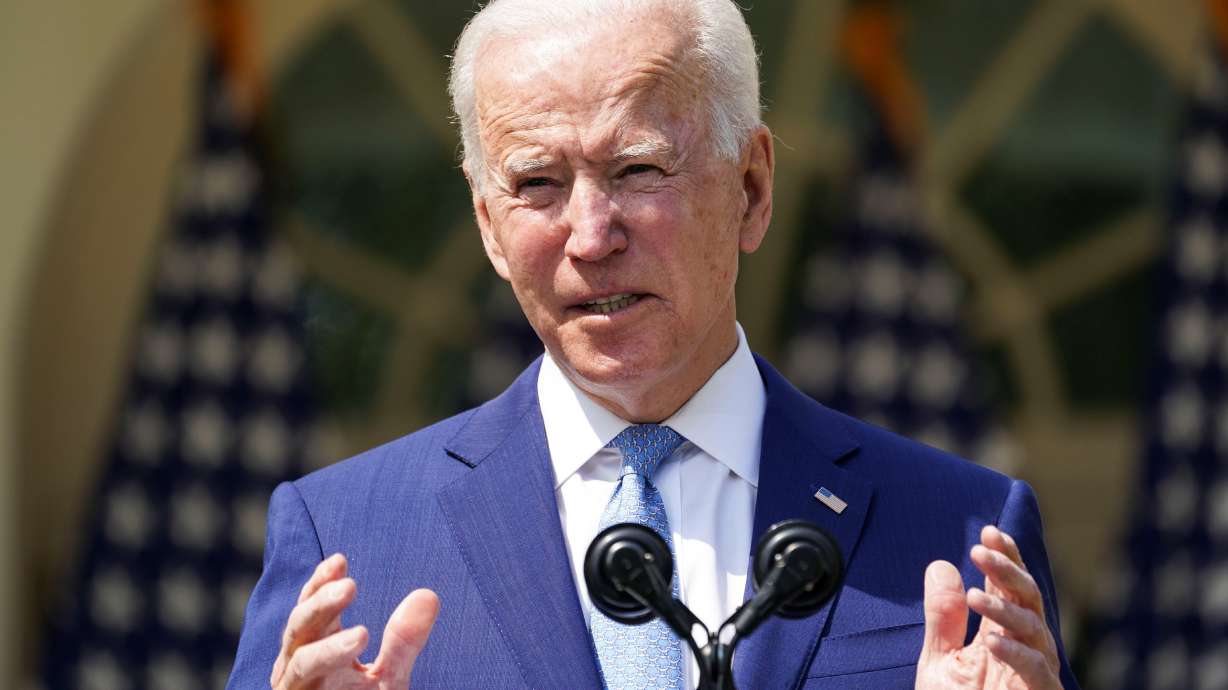 U.S. President Joe Biden speaks as he announces executive actions on gun violence prevention in the Rose Garden at the White House in Washington, U.S., April 8, 2021. REUTERS/Kevin Lamarque