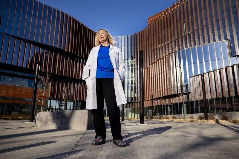 Dr. Dixie Harris, pulmonary medicine and critical care physician at Intermountain Healthcare, poses for a photo at the Transformation Center in Murray on Wednesday, March 31, 2021.