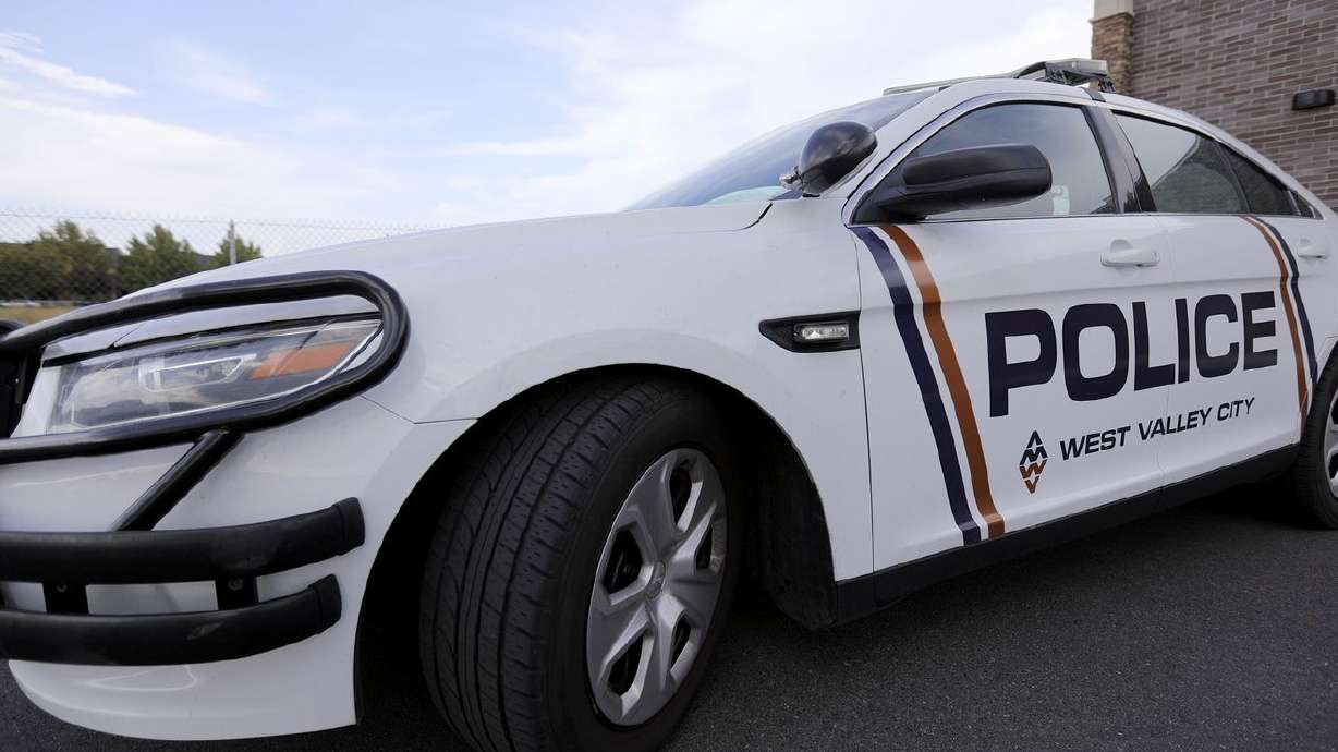 A West Valley police car is parked in West Valley City
on Tuesday, Sept. 22, 2020.