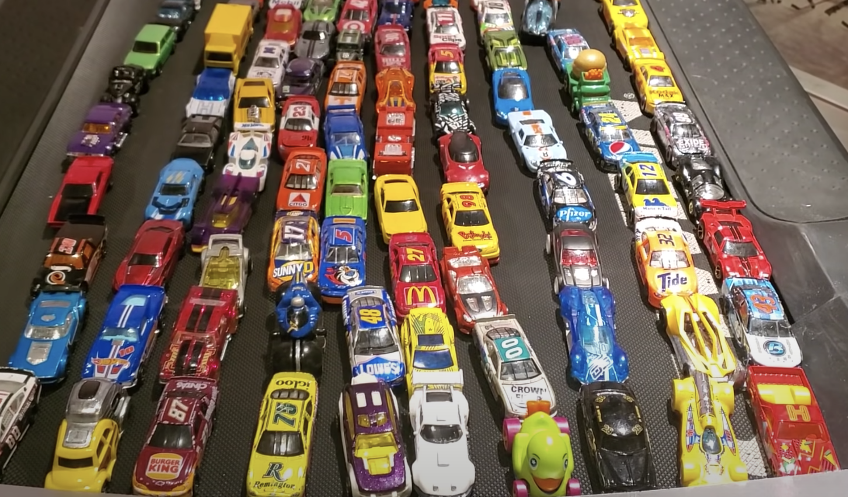 Have You Seen This? 100 mini cars battle it out on the treadmill