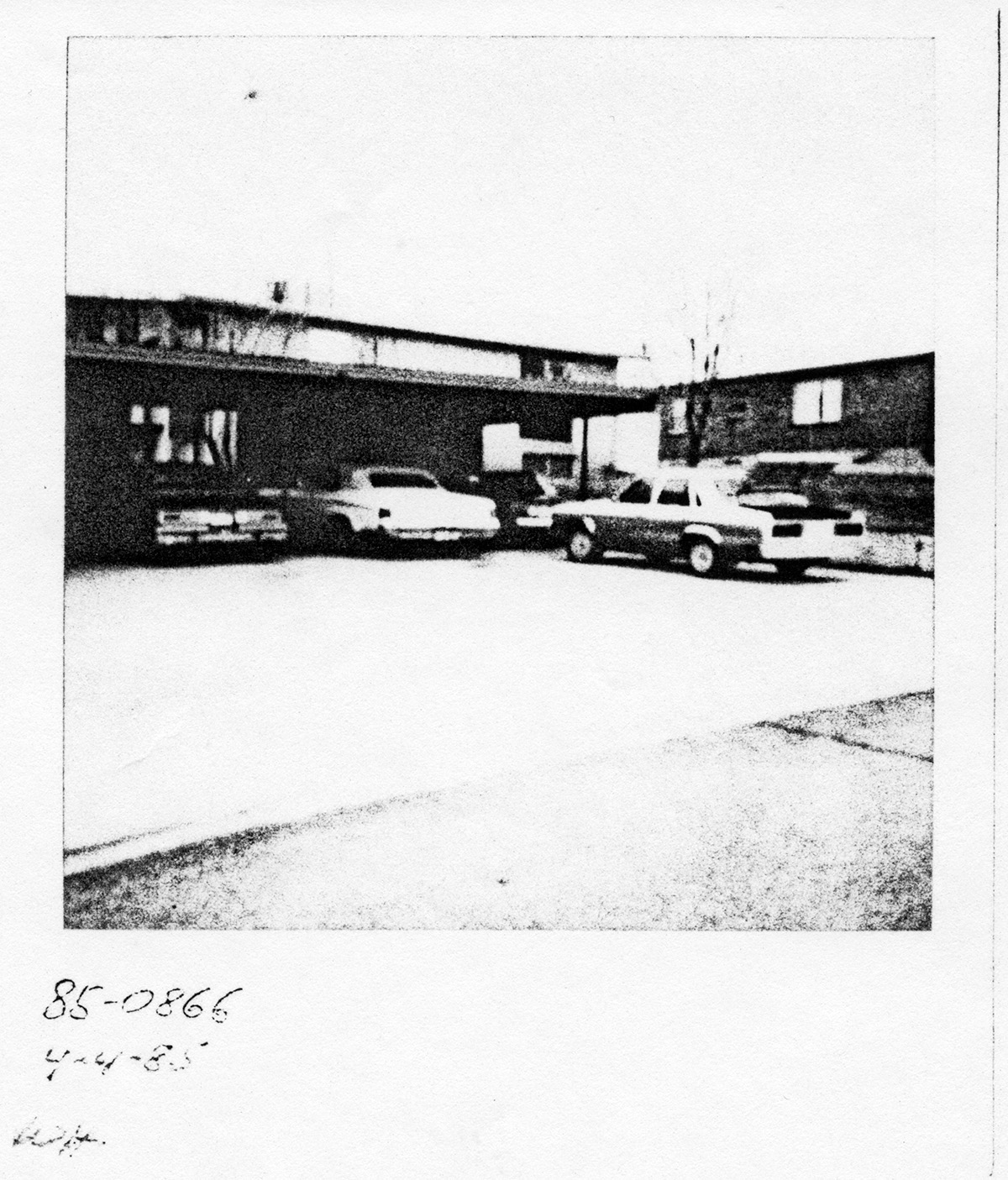 This April 4, 1985 photo taken by Clearfield police detective William “Bill” Holthaus shows the position of Joyce Yost’s car (center) at the time she was raped by a man she had never met.