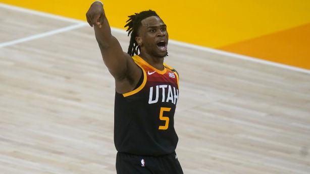 Pure joy: It’s hard not to be happy for Jarrell Brantley after Jazz won over Thunder