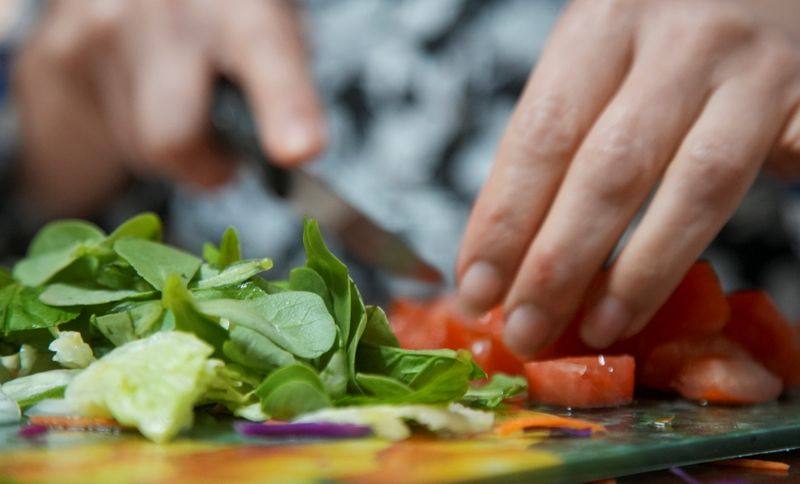 Hala Sheikh prepares Fattoush, a popular salad, at her house in Beirut, Lebanon, on April 13. The U.S. Centers for Disease Control and Prevention warned Thursday of a multistate E. coli outbreak linked to a popular type of salad.