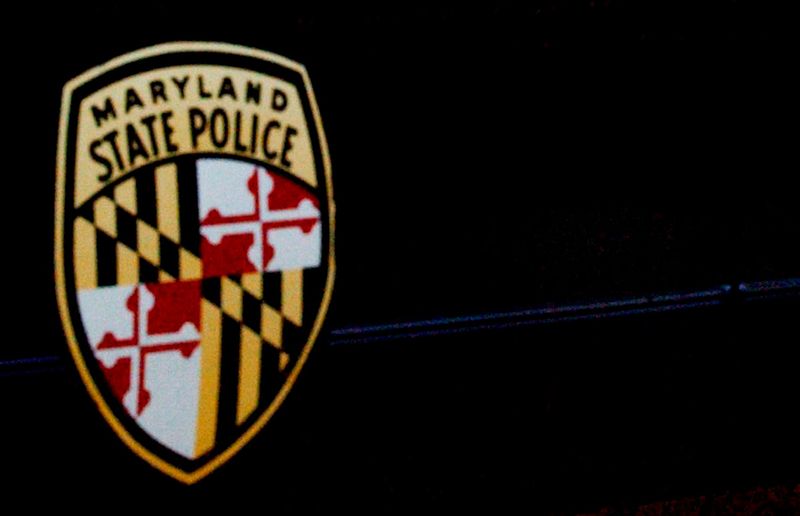 A Maryland State Police logo is seen on a police car.  REUTERS/Files