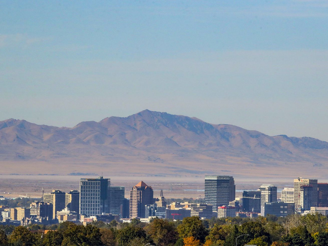 Downtown Salt Lake City is pictured on Oct. 12, 2020. A
panel of Utah leaders says ensuring opportunities for people of all
backgrounds is key for the Beehive State to maintain its ongoing
level of economic prosperity.