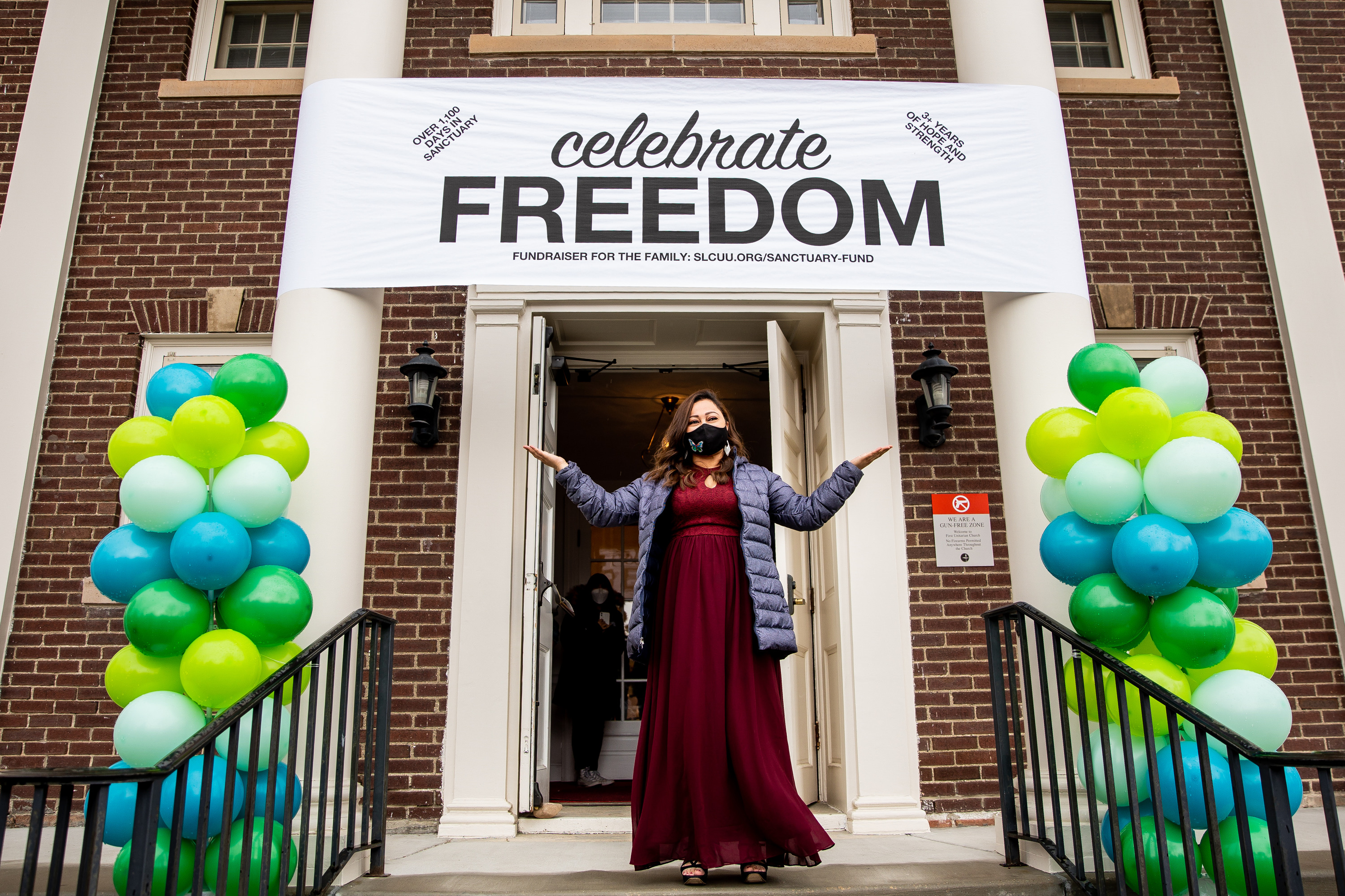 Vicky Chavez leaves the First Unitarian Church of Salt Lake City on Thursday, April 15, 2021. Chavez left the church, where she has spent more than three years living in sanctuary, after receiving a one-year stay of removal.