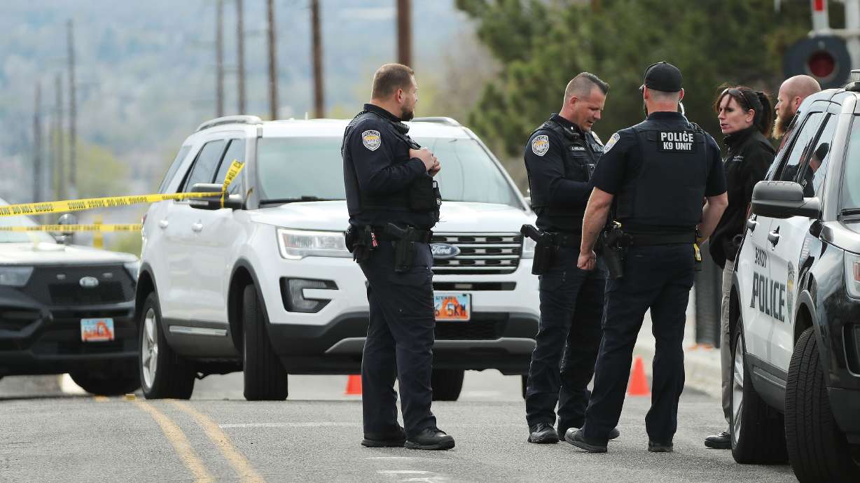 Sandy police investigate a double shooting involving teenagers in Sandy on Friday, April 16, 2021.