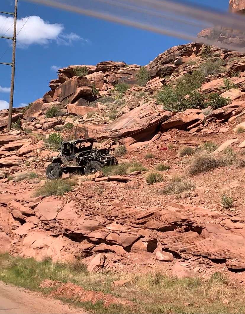 Two people are dead after their vehicle rolled over on the Moab Rim Jeep Trail Saturday, April 17, 2021.