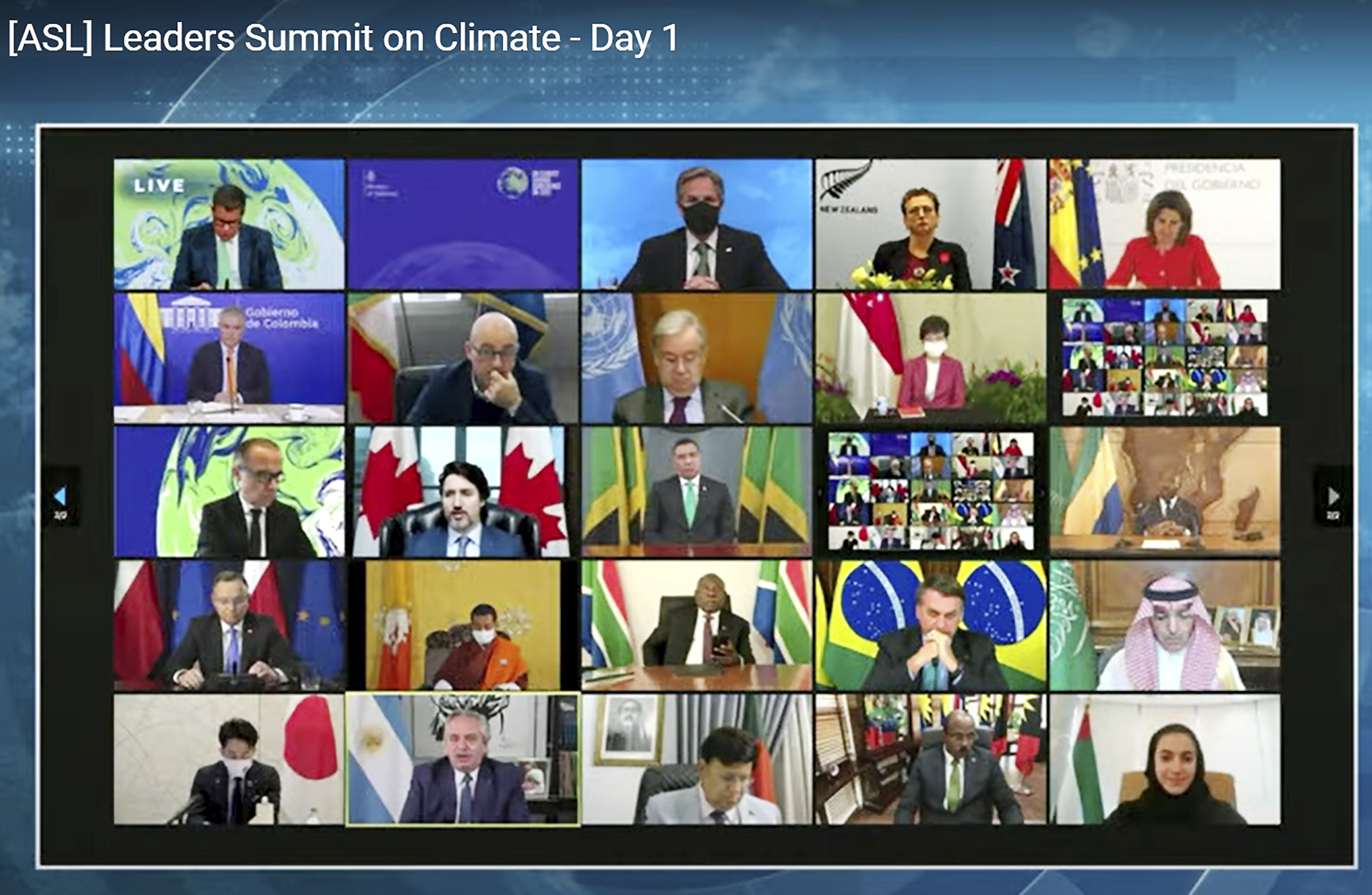 In this image from video world leaders participate in the White House Climate Leaders Summit via Zoom Thursday, April 22, 2021.