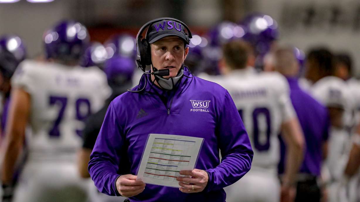 Weber State coach Jay Hill during a spring 2020 game at Idaho State.