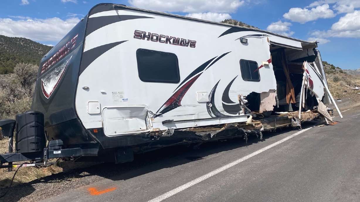 A man driving a van on U.S. 6 hit a large trailer on Thursday, April 22, 2021, sending debris through the windshield that killed the driver of the van, according to the Utah Highway Patrol.