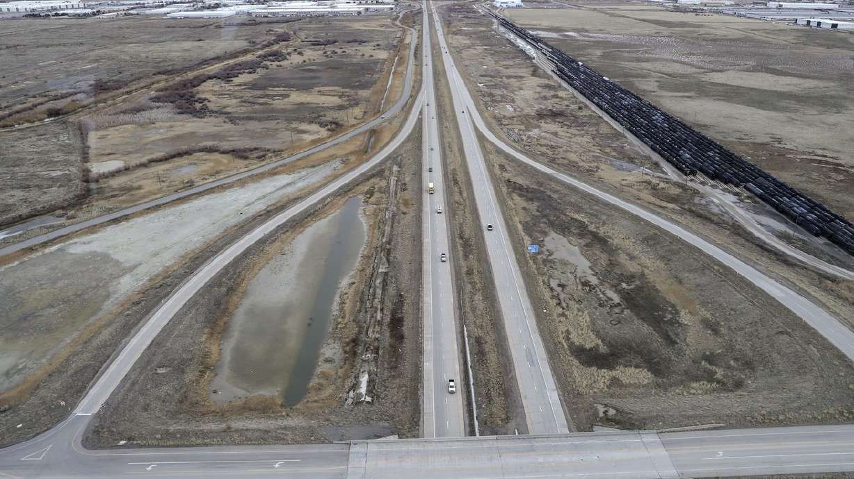 The area at I-80 near 7200 West where the Utah Inland Port is planned to be built in Salt Lake City is pictured on Jan. 27, 2020. The Utah Inland Port Authority needs to outline clear goals for the future — which it hasn't yet done — before starting to spend some of the $150 million in bonds approved last year, according to a new report.